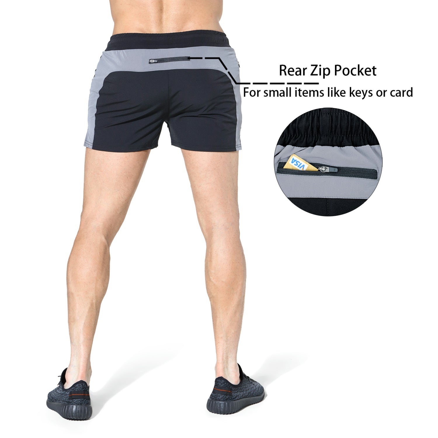 Back Zip Pocket Shorts